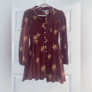 Kimchi Blue -Urban Outfitters- Women’s Red & Gold Bishop Sleeve Sundress - Small